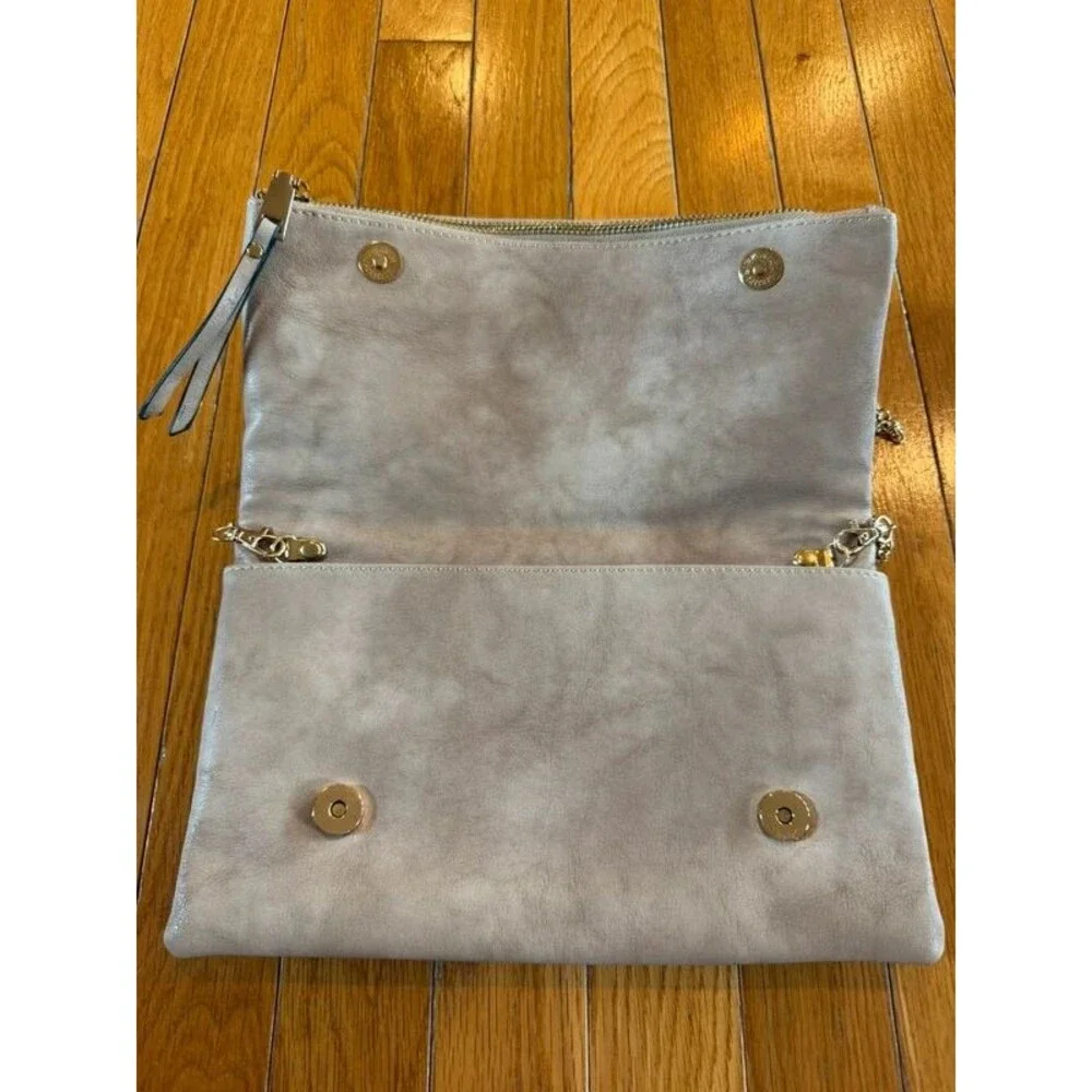 Urban Expressions woven fold-over clutch chain strap beige Bag Purse Crossbody